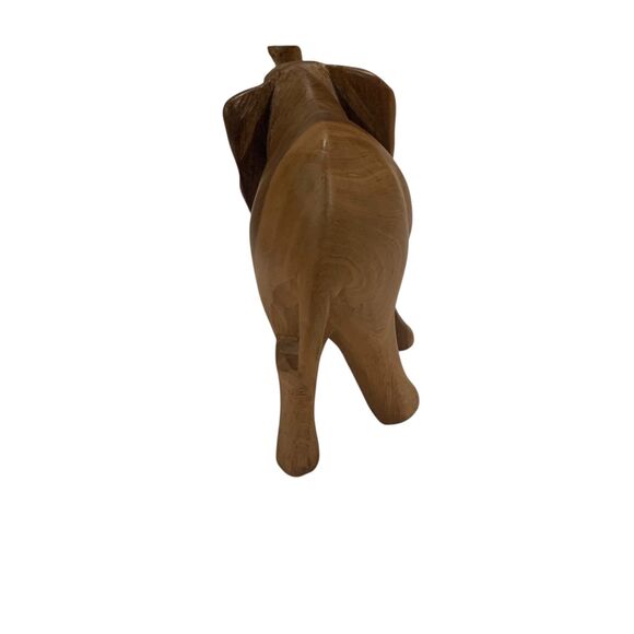 Set of 2 Hand Carved Wood Elephant Figurines Dark Wood Light Wood PLEASE READ - Picture 10 of 14